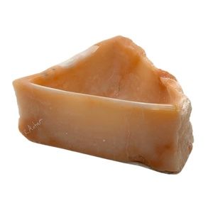 STONE CARVED APRICOT COLORED / ALABASTER PIECE